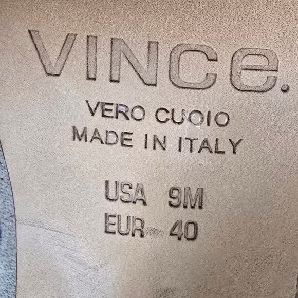 VINCE ( 9 ) "ADDISON" Peep Toe Block Heel Suede Gray Upper - Picture 11 of 11
